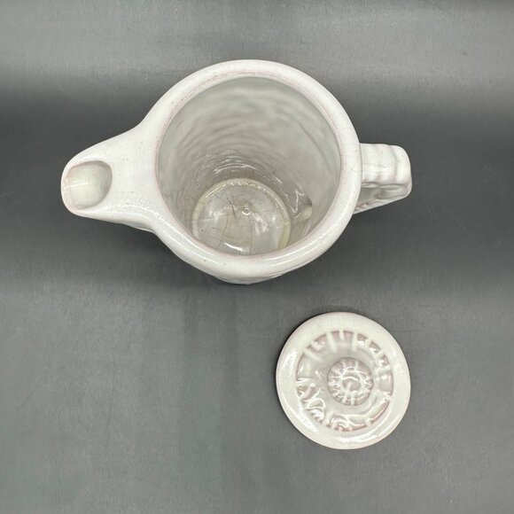 Vintage Frankoma Pottery Creamer Pitcher  7J Aztec Mayan White Serving Tableware - Picture 6 of 11
